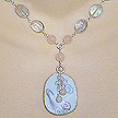DKC ~ Ming Pottery Shard Necklace w/ Rose Quartz & Aquamarine